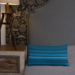 Luxurious Ethereal Chevron Premium Pillow in a cozy bedroom setting.