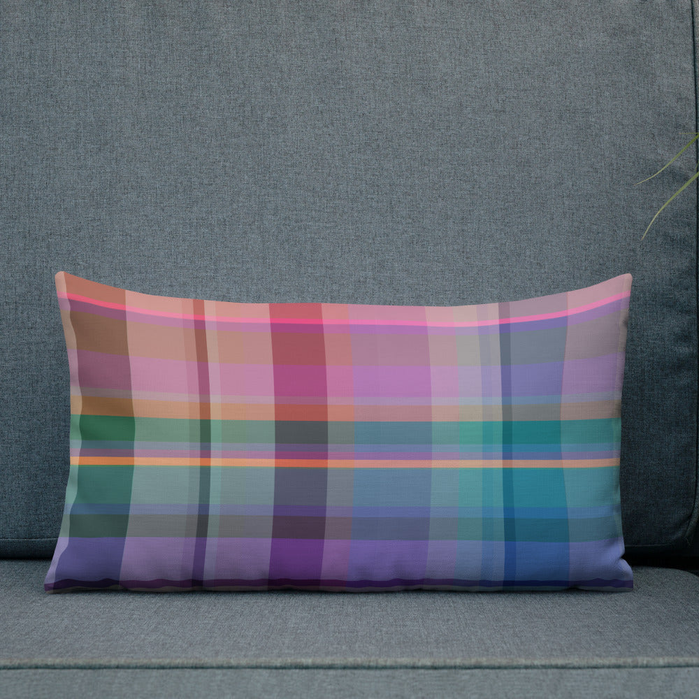 Detail of Psychedelic Spectrum Pillow's vivid colors.