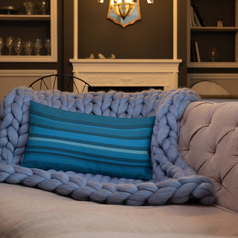 Detail view of the Ethereal Chevron pattern on the premium quality pillow.