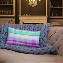 Stylish home decor with the Vibrant Color Blocks Premium Accent Pillow as a chic accent.