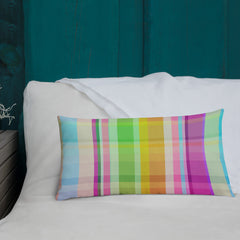Close-up of the Cosmic Carnival Premium Accent Pillow, showcasing its intricate stitching and premium craftsmanship.