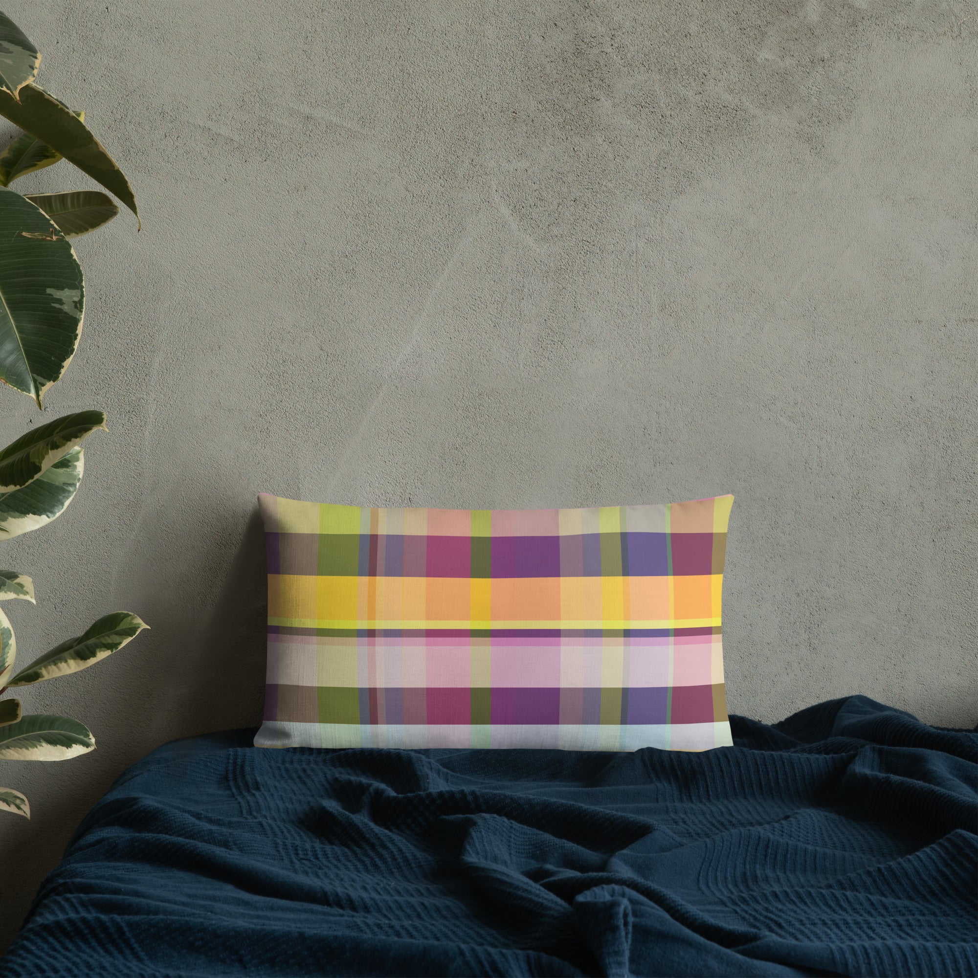 Tropical Paradise Premium Accent Pillow styled on a lounge chair by the pool, inviting you to relax in tropical luxury.