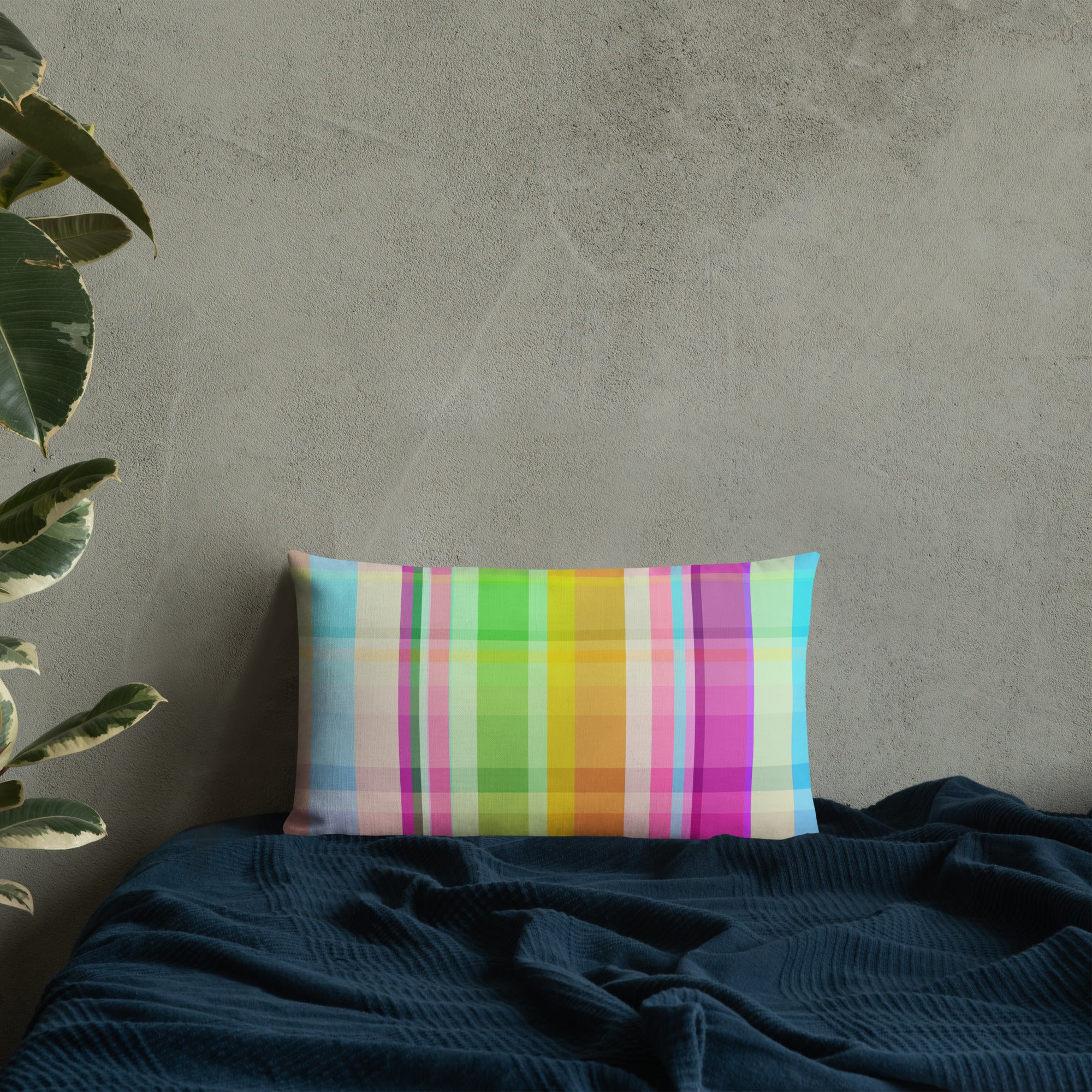 Colorful accent pillow with a cosmic carnival theme, designed to bring joy and vibrancy to your living space.
