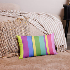 Rustic Retreat accent pillow on cozy living room sofa.