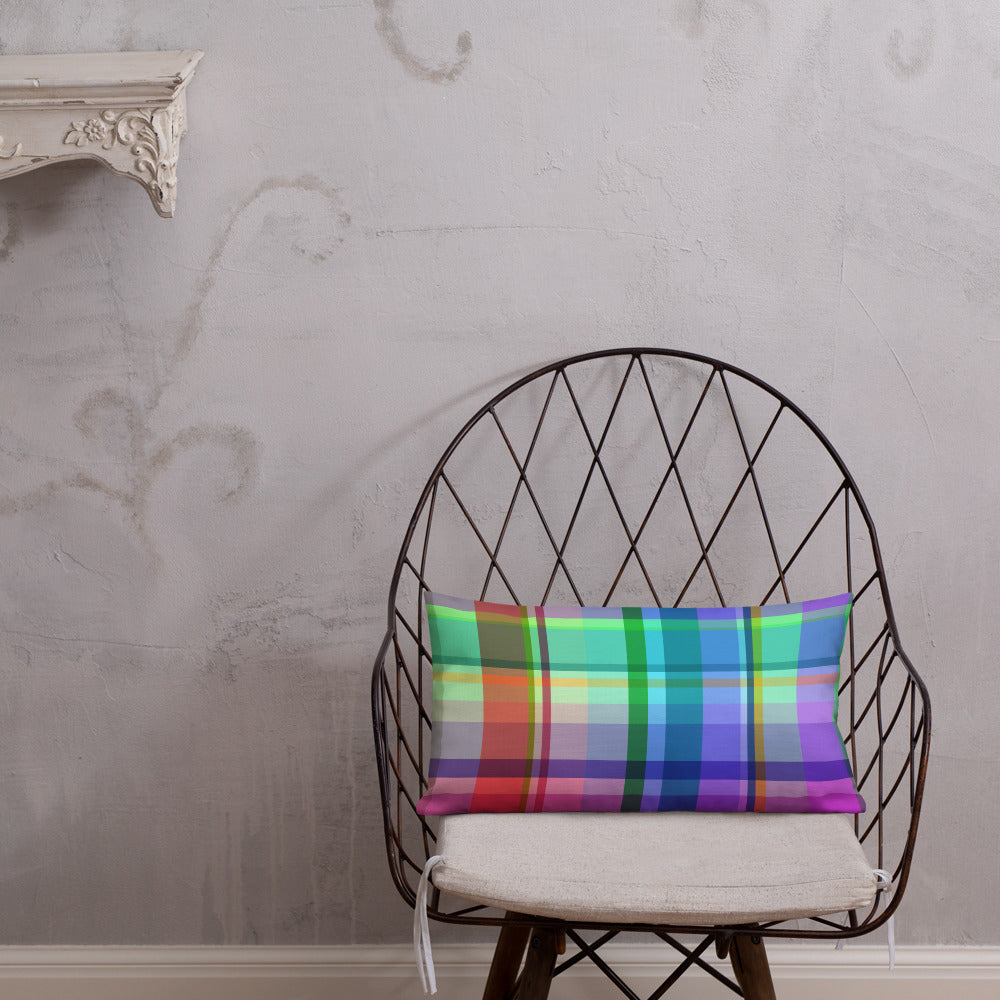 Close-up of the Galactic Spectrum Premium Accent Pillow, showcasing its captivating galactic design and vibrant colors.