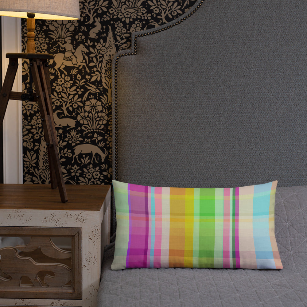 Close-up of the Cosmic Carnival Premium Accent Pillow, highlighting its intricate cosmic carnival pattern and premium fabric.