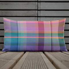 Colorful Psychedelic Spectrum Pillow in a cozy corner.