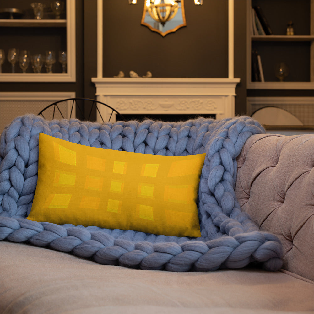 Vintage Linen Box Stripe Accent Pillow on a cozy living room sofa.