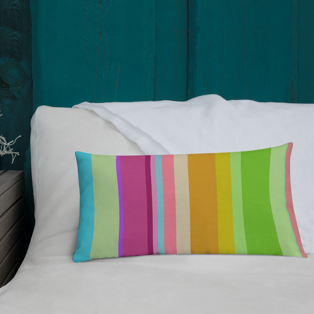 Vintage Charm Premium Accent Pillow on a cozy living room sofa.