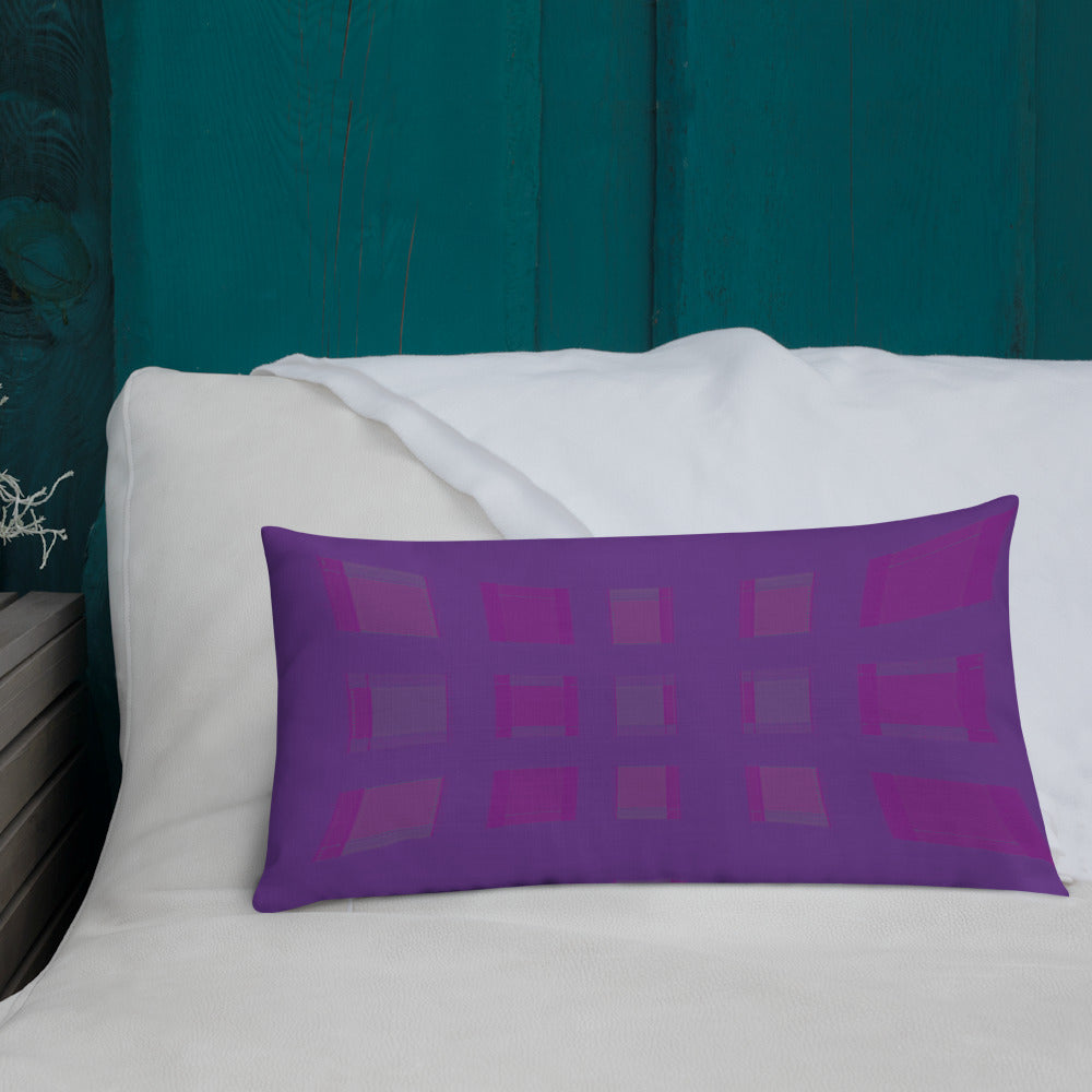 Elegant Velvet Luxe Box Stripe Accent Pillow on a cozy living room sofa.