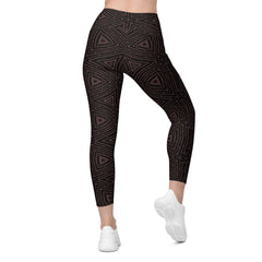 Digital Graffiti Crossover Leggings with Pockets