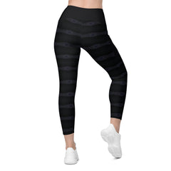 Ocean Wave Crossover Leggings with Pockets