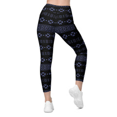 Starry Night All-Over Print Crossover Leggings with Pockets