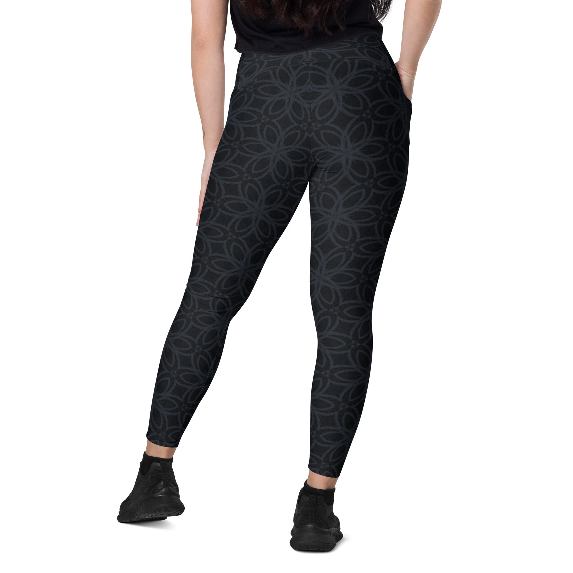 Urban Camo Chic Crossover Leggings With Pockets