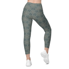 Moroccan Mosaic Crossover Leggings with Pockets