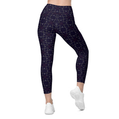 Ethereal Blossom Crossover Leggings with Pockets