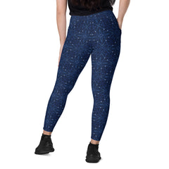 Lotus Blossom Zen Crossover Leggings with Pockets