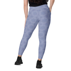 Geometric Elegance Crossover Leggings with Pockets