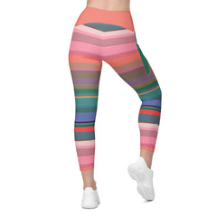 Neon Dreams Crossover Leggings with Pockets