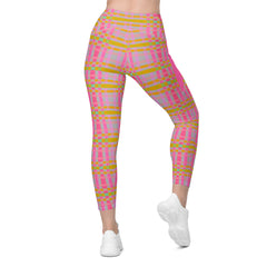 Model wearing Monochrome Maven leggings during yoga session