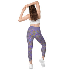 The crossover design of Cosmic Fusion Leggings accentuating the waistline.