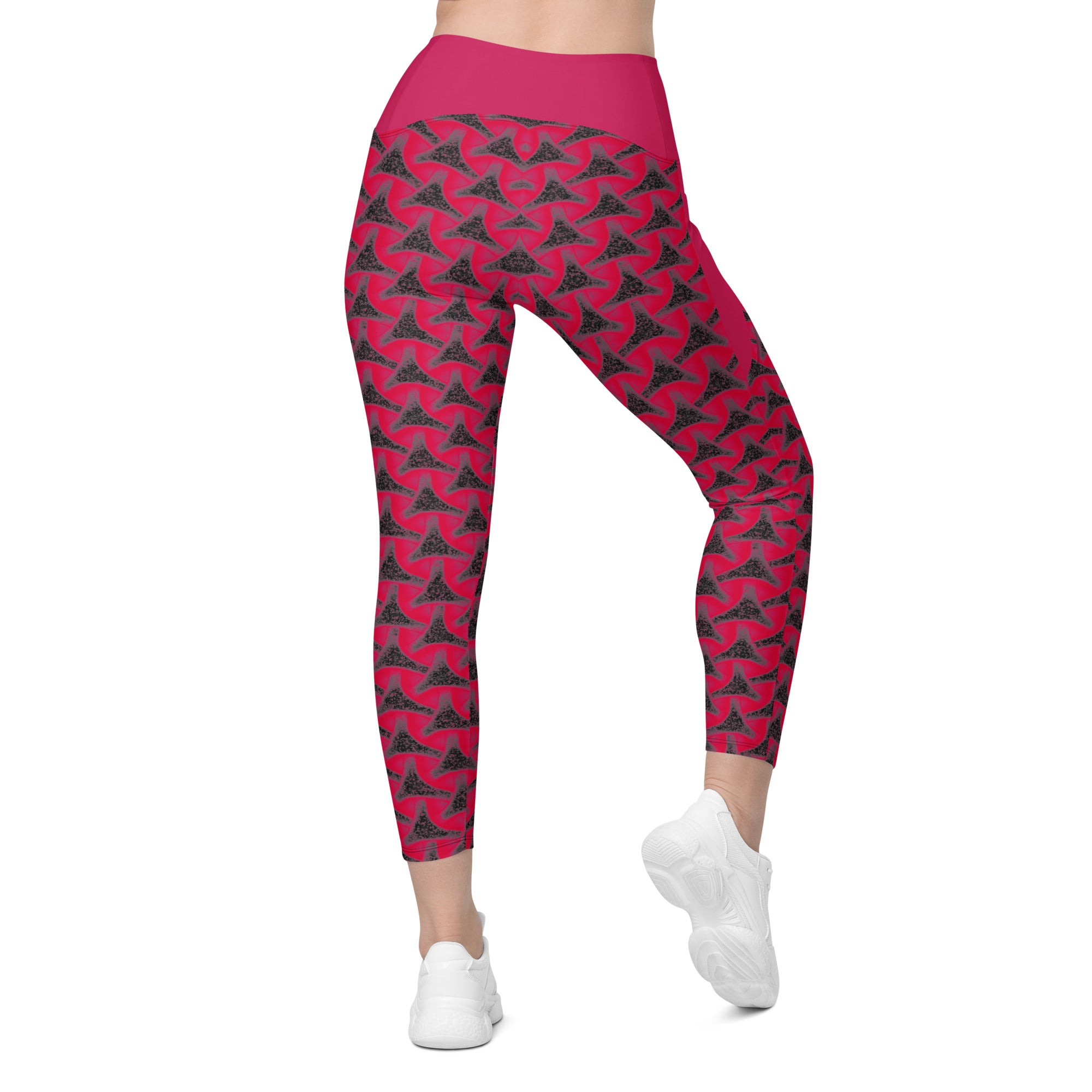 Stellar Shift Tristar Leggings with pockets, perfect for holding essentials during a workout.