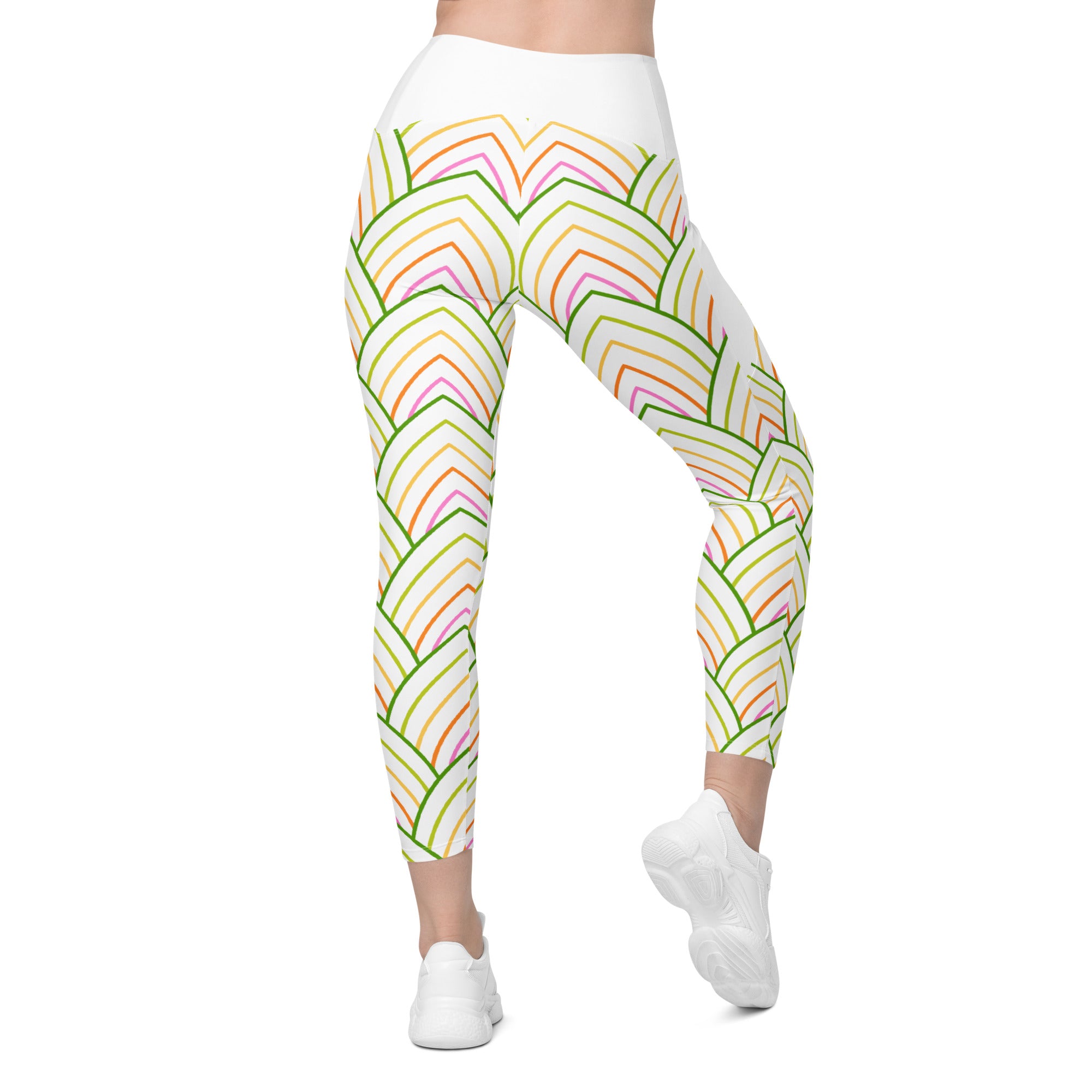 Woman wearing Retro Vibes Crossover Leggings