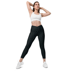 Tribal Elegance All-Over Print Crossover Leggings With Pockets