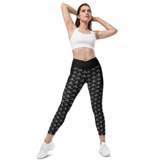 The unique crossover waistband of Nebula Dream Leggings enhancing comfort and style.