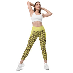 Aurora Borealis Tristar Leggings matched with athletic shoes for an energized workout.