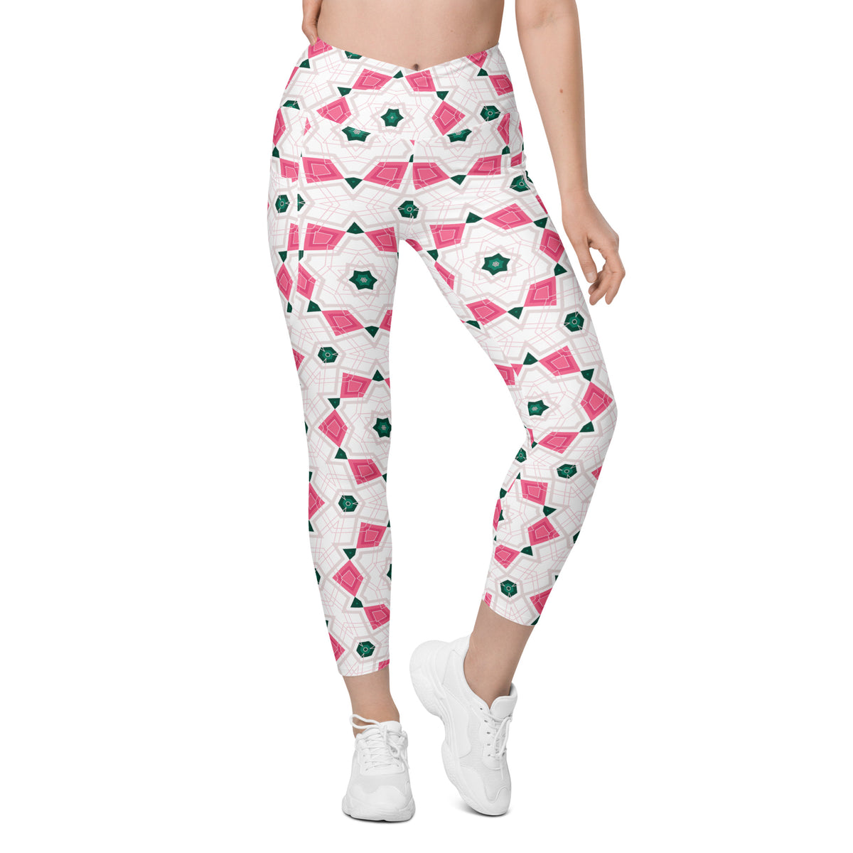 Radiant Rose Diamond Elegance Crossover Leggings