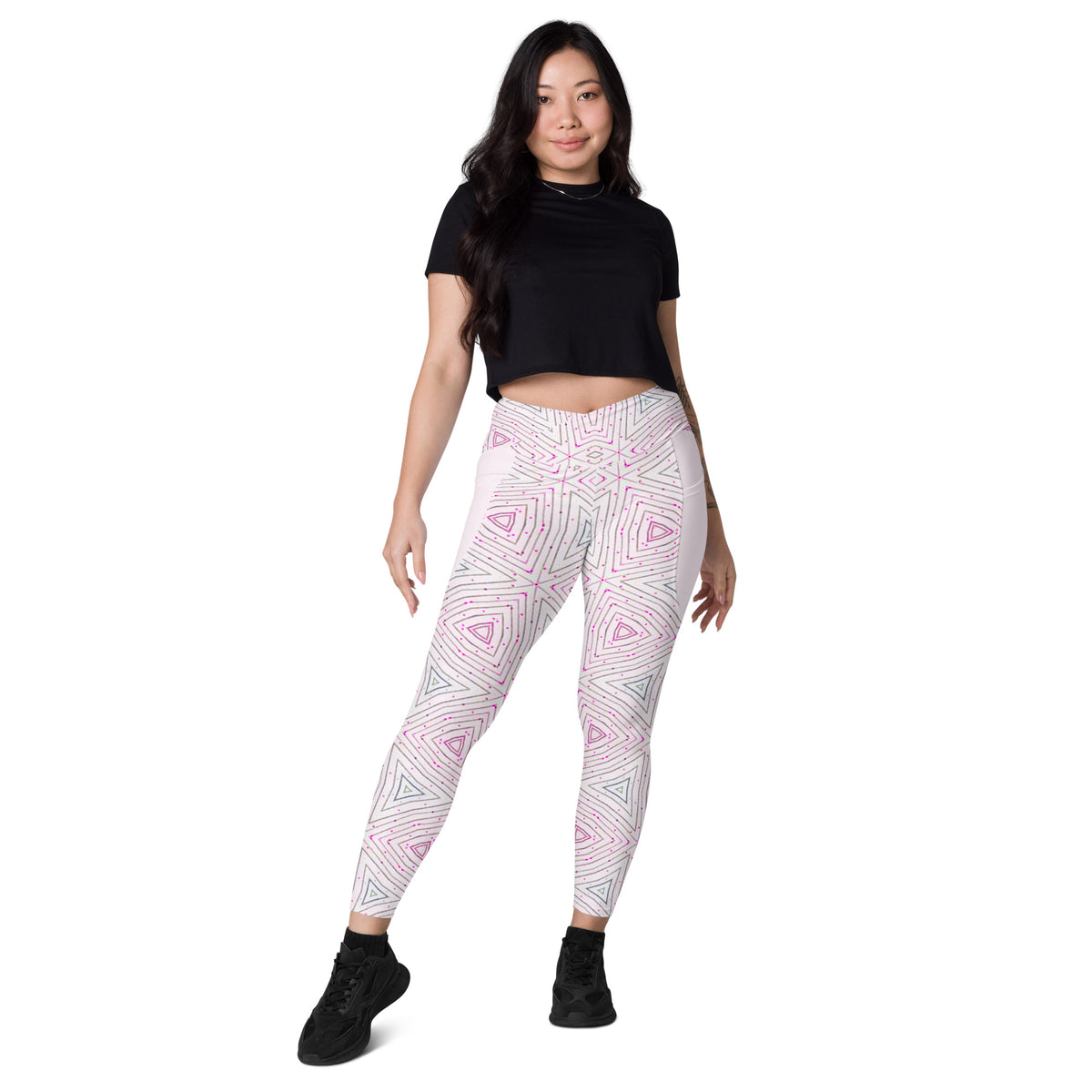 Ethereal Geode Crossover Leggings with Pockets