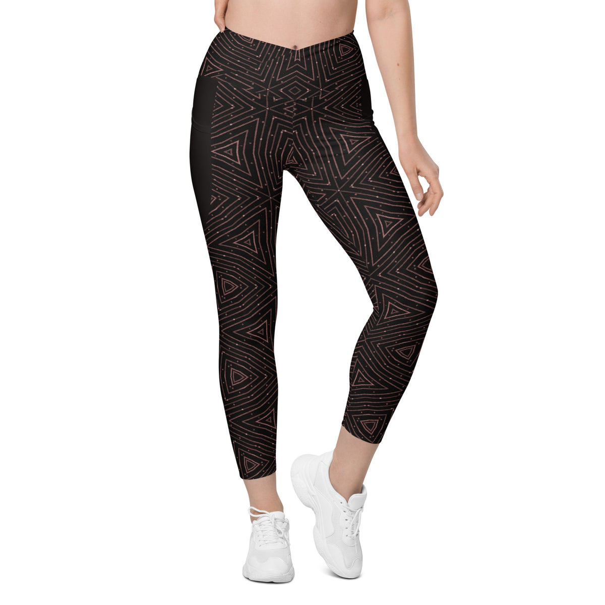 Digital Graffiti Crossover Leggings with Pockets