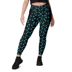 Geometric Fusion Crossover Leggings with Pockets