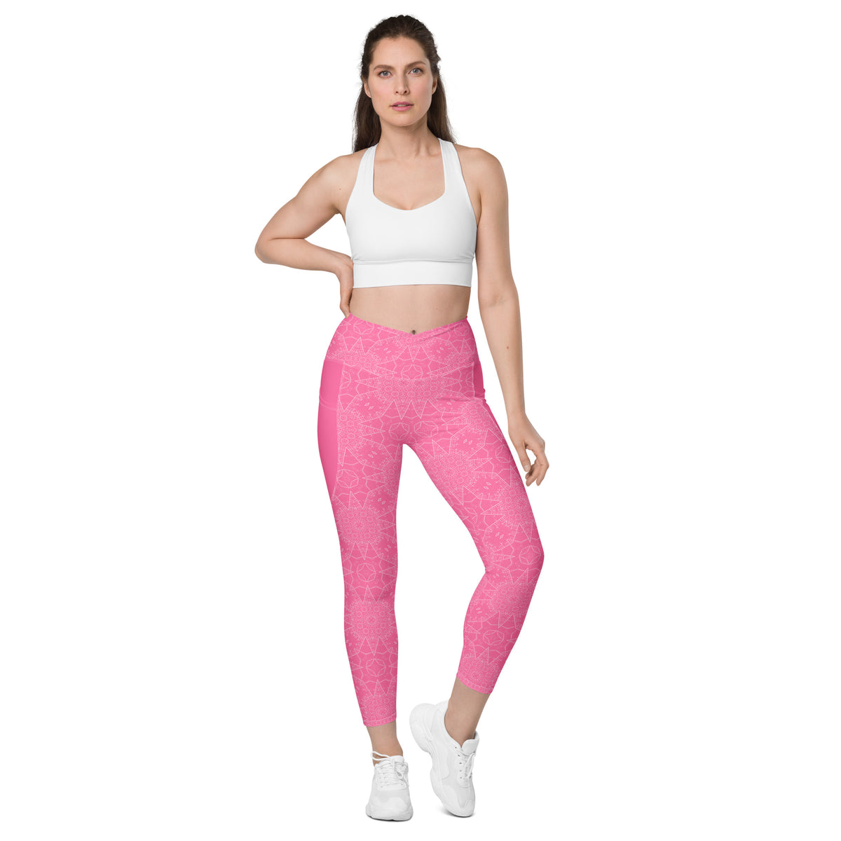 Ethereal Butterfly All-Over Print Crossover Leggings with Pockets