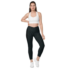 Tribal Elegance All-Over Print Crossover Leggings With Pockets