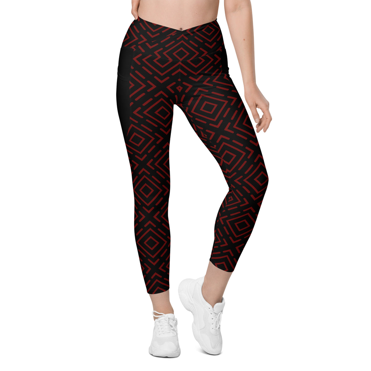 Nebula Dance All-Over Print Crossover Leggings With Pockets