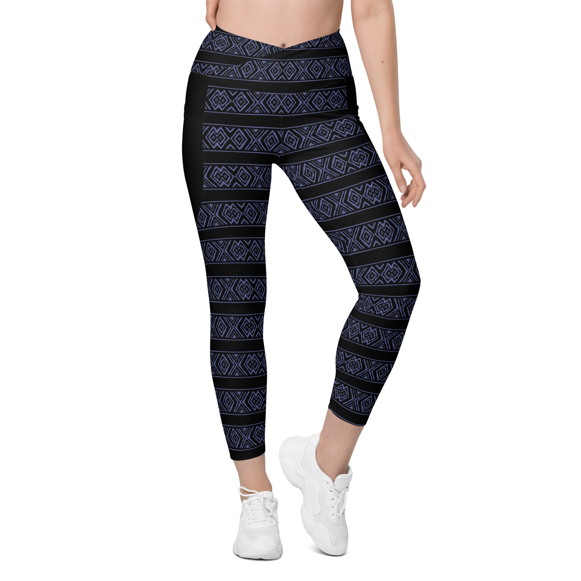 Nebula Odyssey All-Over Print Crossover Leggings With Pockets