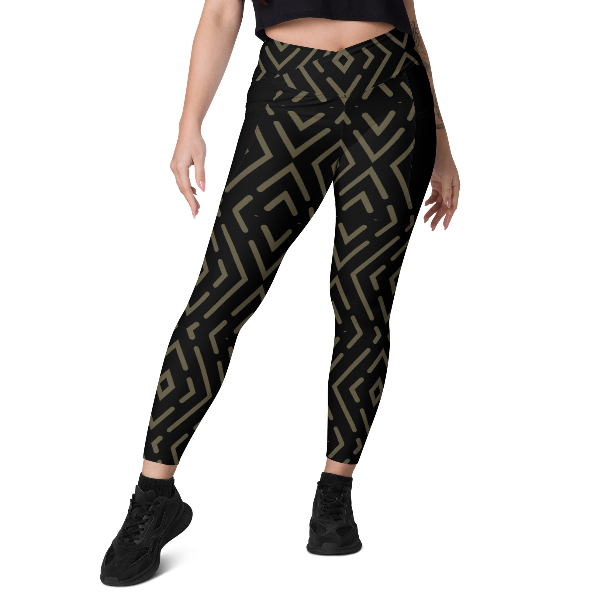 Persian Elegance All-Over Print Crossover Leggings With Pockets