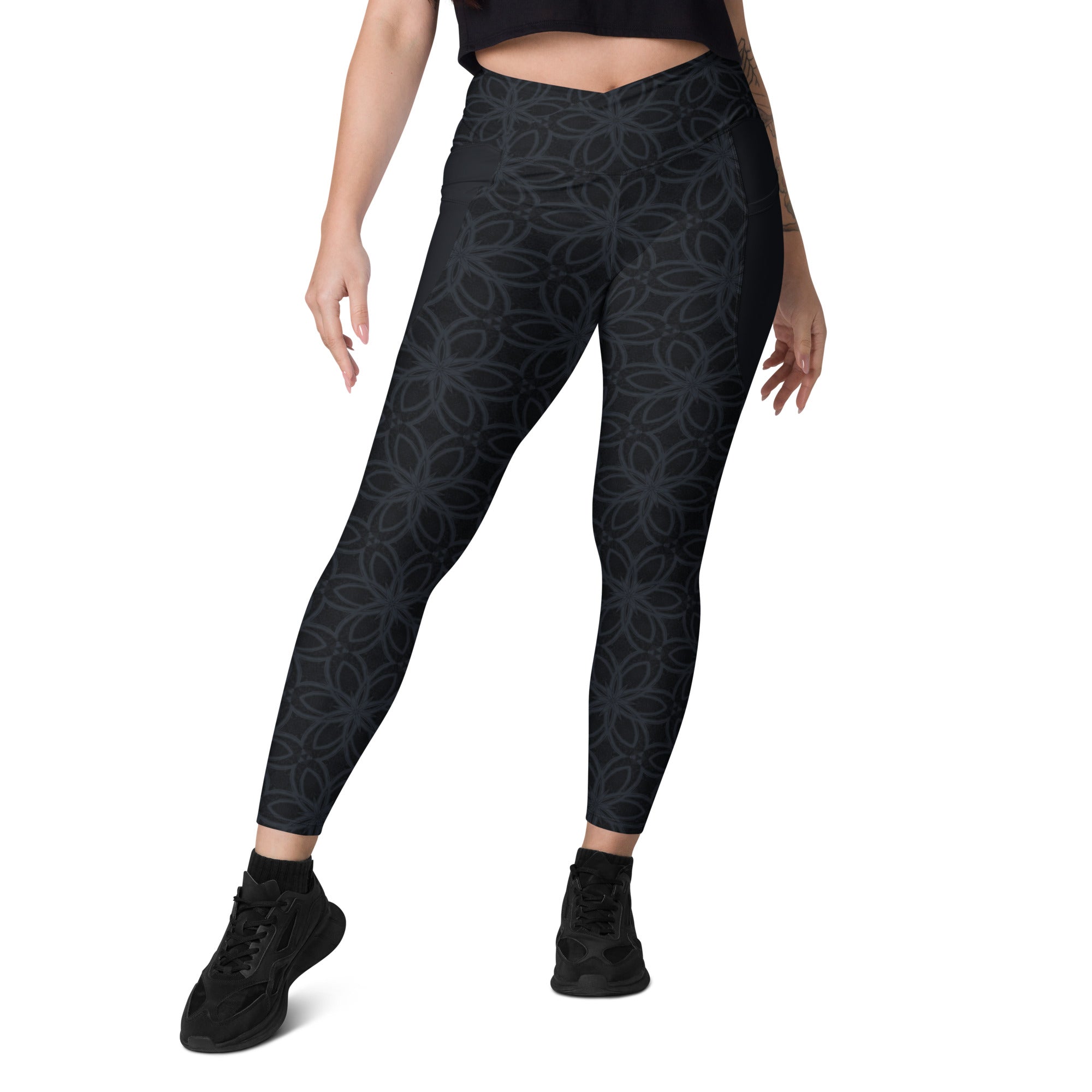 Urban Camo Chic Crossover Leggings With Pockets