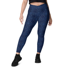 Lotus Blossom Zen Crossover Leggings with Pockets