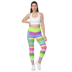 Rainbow Cascade Leggings displayed to highlight color gradient.