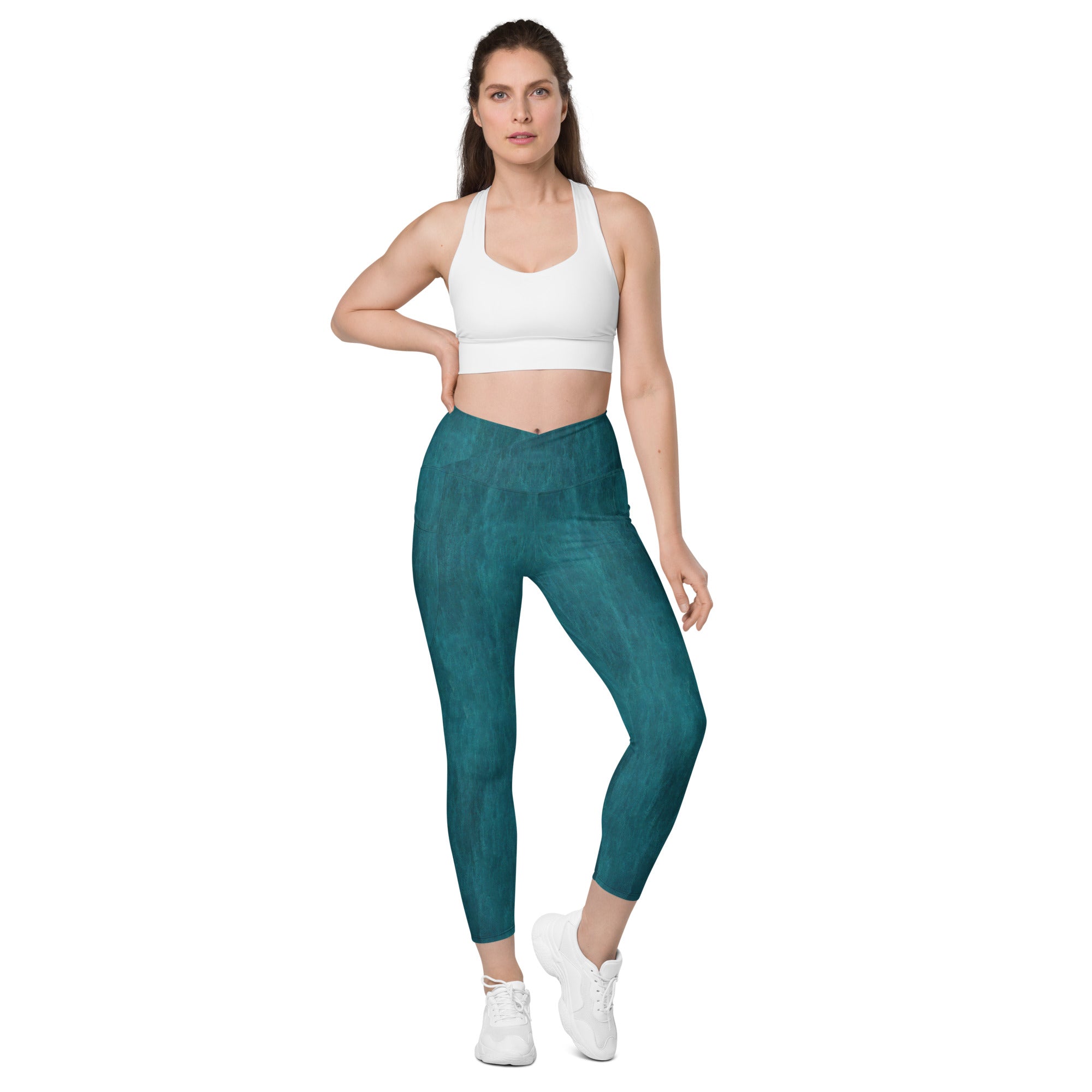 Cloud Nine Crossover Leggings with Sleek Pockets Front View