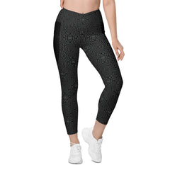 Aztec Adventure leggings with crossover waistband and side pockets