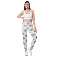 Houndstooth Harmony Crossover Leggings with side pockets detail