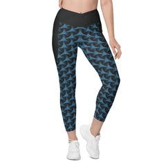 Stretching under the stars wearing the cosmic-themed Galactic Glow Leggings.
