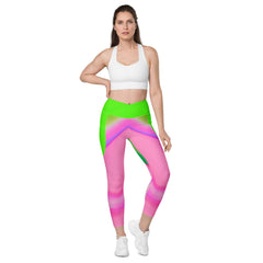 Serenity Wave Wavy Gradient Crossover Leggings with Pockets