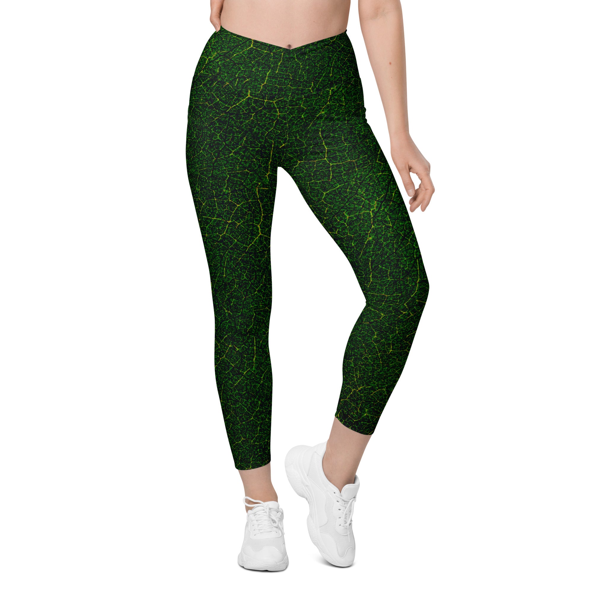 Fashionable outfit with Botanical Bliss Leggings for a casual day out, pairing them with a simple top to let the print shine.