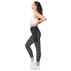 Abstract Rainforest Crossover Leggings with Pockets