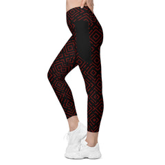 Nebula Dance All-Over Print Crossover Leggings With Pockets